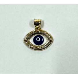 ASK GOLD 10K YELLOW GOLD EVIL EYE PENDANT