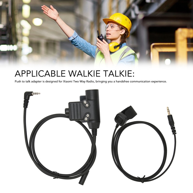 PTT Adapter with 90cm Cable Push to Talk Portable Headset