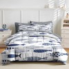 Nesker 5 Pcs Comforter Set Twin Size, Fish Nautical Blue