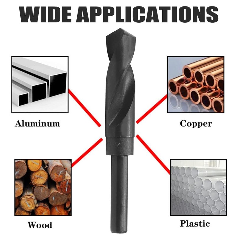 Telituny 1/2 Inch HSS Twist Drill, Drill Diameter Reduced Shank