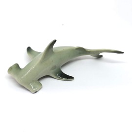 ZOOCRAFT Hammerhead Shark Fish Figurine Ceramic Hand Paint Miniature Craft Collectible