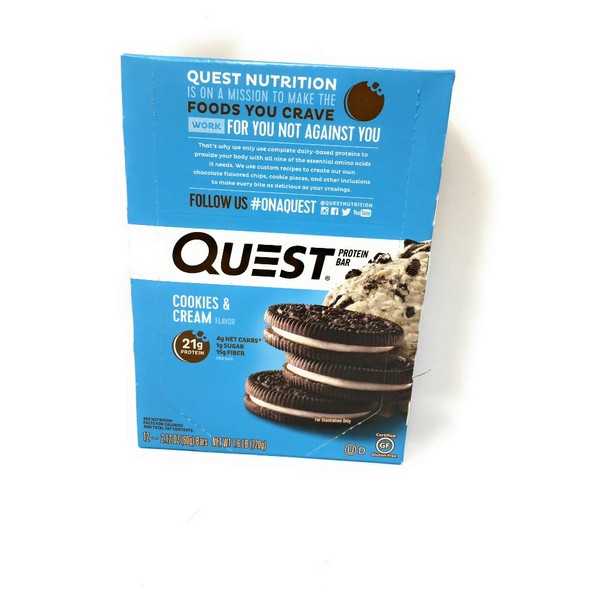 Quest Bar, bar galletas y crema, 2.2 onzas, 12 unidades