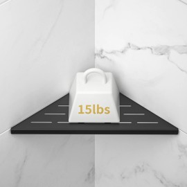 RTS 10 Inch Matte Black Stainless Steel Recessed Corner Shelf Modern Design No Drilling Required for Bathroom USA StockColor: Black