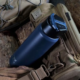 GOVO T5 Bottle, Vacuum Insulated, Magnetic Handle, Stainless Steel with Surround Insulated Lid (Navy/Navy, 32 oz)