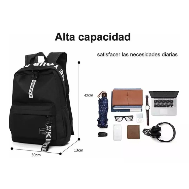 A&D Mochila urbana A&D 08 color negro diseño lisa 20L