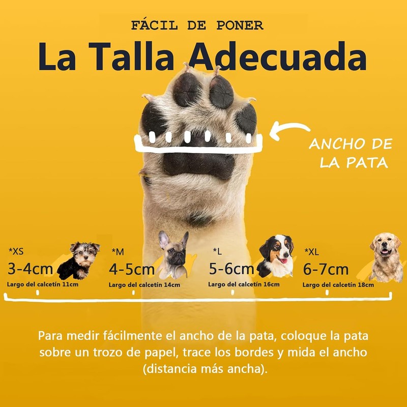Calcetines Antideslizantes para Perros, Zapatos para Perros, Talla M