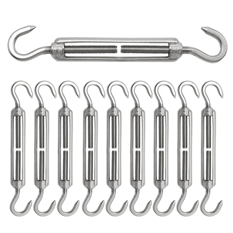 MDEOOSKY 10Pcs M5 Turnbuckle Hook and Hook, Stainless Steel Turnbuckle