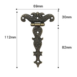 FRUHLING Pack of 4 Antique Hinges T Hinge Retro Hinges Furniture Hinges Door Hinges with Screws for Cabinets Windows Wooden Box Barn Doors Shed Gates