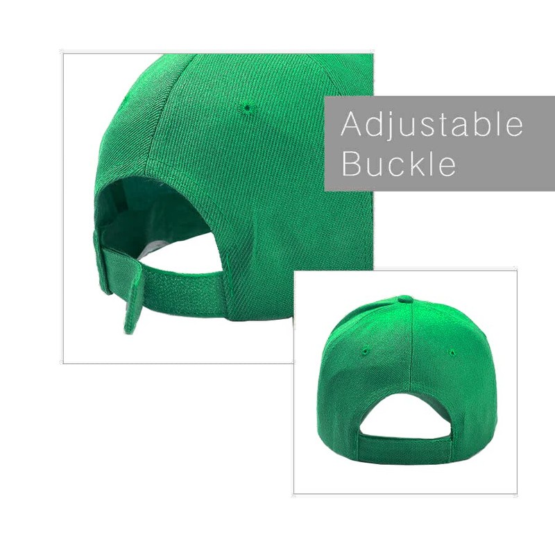 Gelante Bulk Plain Blank Baseball Caps Adjustable Back Strap. (Kelly