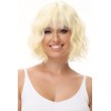 Luxiremi Blonde Wigs Short Shoulder Length Curly Wavy Wig Bob