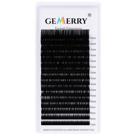 GEMERRY Individual Lashes 7-15 mm Mix Individual Eyelashes 1 to 1 Eyelash Extension 0.10 mm C Curl Eyelashes Individual Pack of 16 (0.10-C Curl Mix 7-15 mm)