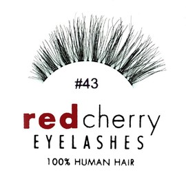 Red Cherry 100% Human Hair False Eye Lashes Fake Eye Lashes #43 Stevl 12 Pack