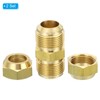 PATIKIL 3/4" OD Brass Flare Union Connector, 2 Set Air