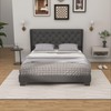 Giantex Queen Bed Frame with Button Tufted Headboard, Modern Fabric