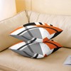 Pack of 2 Burnt Orange Grey Geometric Throw Pillow Covers