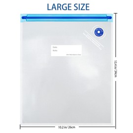 Sous Vide Bags 15pack Large Size 10.2x13.4in/ 26x34cm Food Vacuum Storage Bags, Reusable Vacuum Zipper for Sous Vide Cooking, 4 Sealing Clips for Food Storage and Sous Vide Cooking.