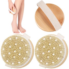 Massage Brush, Natural Bristle Body Brush, Dry Brush, Bath Brush, Exfoliating Brush, Natural Bristles Bath Brush for Removing Dead Skin, Exfoliating Body Brush