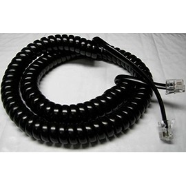 DIY-BizPhones 25-Pack Black 12' Ft Handset Cords Compatible with Nortel Norstar Phone M7100 M7208 M7310 M7324 Series M-Series Meridian Aastra Receiver Curly Coil Lot