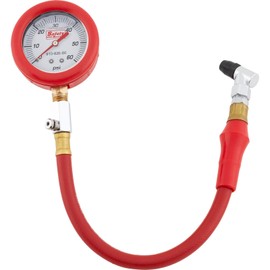 Safety Racing Red Liquid-Filled Tire Pres. Gauge w/Hose 0-15 PSI