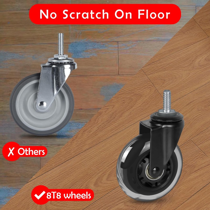 3" Caster Wheels Heavy Duty Set of 4 with M10-25