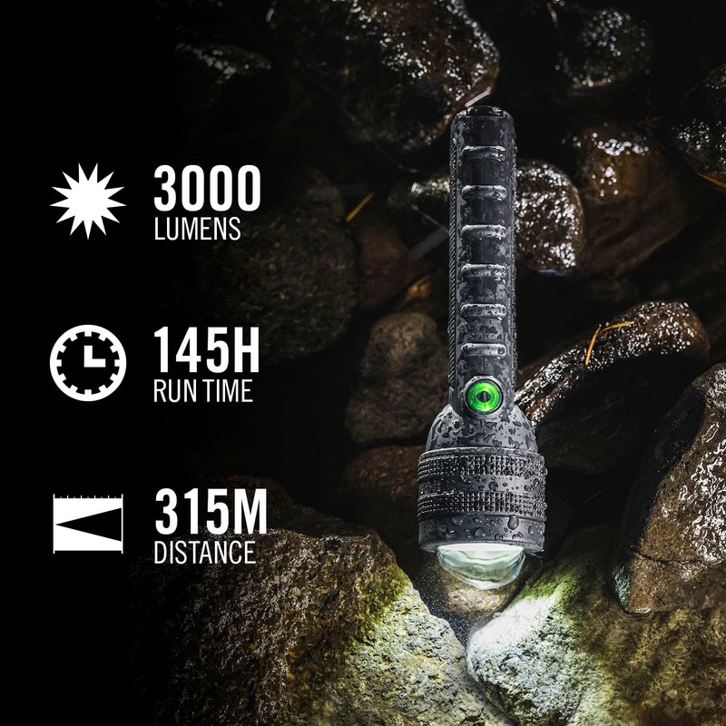 Coast GX40R 3000 Lumen Waterproof Rechargeable LED Flashlight
