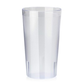 New Star Foodservice 46304 Tumbler Beverage Cup, Stackable Cups, Break-Resistant Commercial SAN Plastic, 12 oz, Clear, Set of 12
