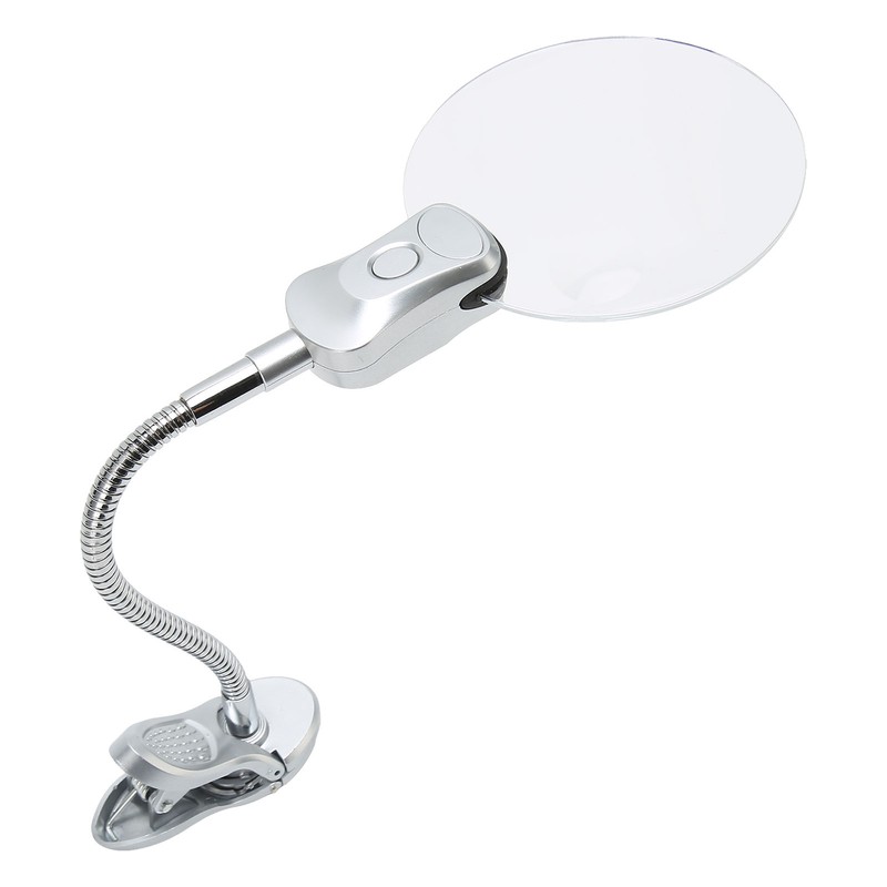 Magnifying Glass Clamp LED Light Gooseneck Desk Lamp Clamp for