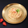 Xebslyti Round Stainless Steel Tray Dinner Dishes Plate Gold Decorative