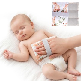 SUYIEYING Baby Gas and Colic Heating Pad, Flaxseed Microwaveable Tummy Warmer with Removable Washable Cover, Natural Belly Relief for Newborns and Infants, Helps Soothe Colic Discomfort(Rabbit)