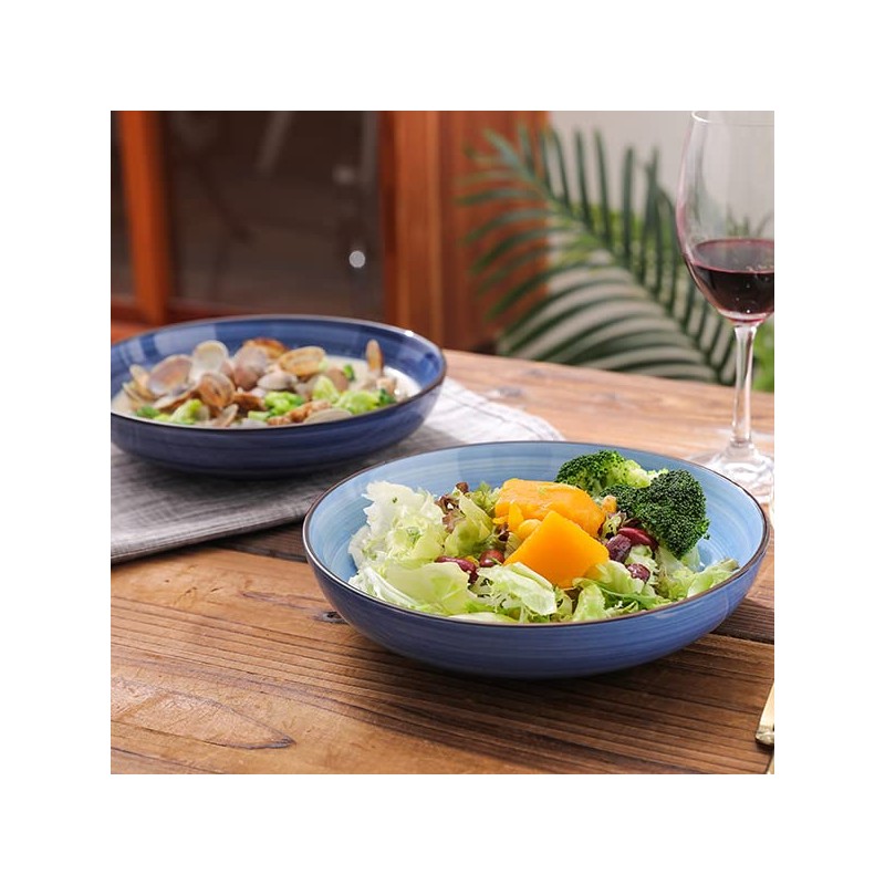 Selamica Porcelain 26 Ounce Salad Pasta Bowls, 8 inch Wide