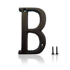 5 Inch House Numbers, Cast Iron House Numbers for Outside, Address Numbers for Houses, Farmhouse, Garage, Shop, Offices, Hotel, LETTER B