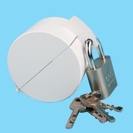 Outdoor Faucet Lock with Padlock Water Spigot Lockout Device Suitable for Garden Hose Bib Water Valve Childproof,Prevent Water Theft and Unauthorized Use of Water,White