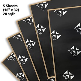 NVX SDRF20 20 Total Square Foot Adhesive Black Foam Rubber Tri-Layer Sound Damping - Five Sheets of 18" x 32"