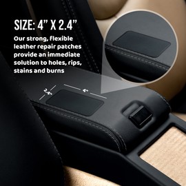 MastaPlasta Premium Leather Repair Patch - Grey 10cm x 6cm (4in x 2.4in). Your Instant Stick-On Upholstery-Quality Repair for Sofas, Car Seats, Handbags, Jackets & DIY