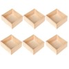 Zofunny 6Pcs Unfinished Wooden Box 6 x 6 Inch Square