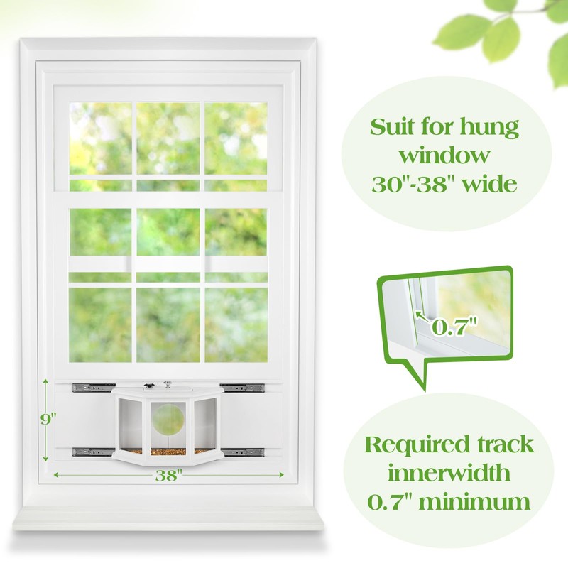 Window Bird Feeder Inside House Bird Feeder Window 180°for Viewing