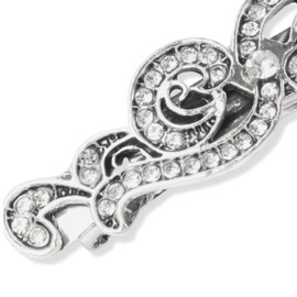 Topkids Accessories Vintage Clip Hair Accessories for Women, Diamante Hair Clips for Women Bridal Hair Accessories Hair Jewellery Hair Clips Women Silver Hair Clips Hair Grips (Crystal Swirl)