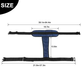 YHK Wheelchair Harness, Adjustable Wheelchair Accessories Safety Belt with Wheelchair Harness Restraint for Adults to Prevent Tilting or Falling, Wheelchair Belt for Elderly