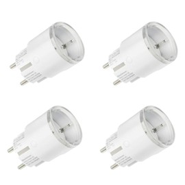 Shelly Shelly Plug S MTR Gen3 Wei?, 4er Pack, Matter-zertifizierte intelligente Steckdose mit Stromberwachung und mehrfarbiger LED-Anzeige, iOS Android APP-Fernbedienung, Google Home+Alexa-Zubeh?r, Timer