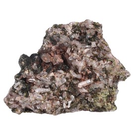 Nupuyai Natural Epidot Stone Raw Stone Irregular Crystal Druse Cluster Minerals Stone Raw Level Raw Piece Natural Piece Healing Stone Feng Shui Decoration for Home and Office, 50-99 g