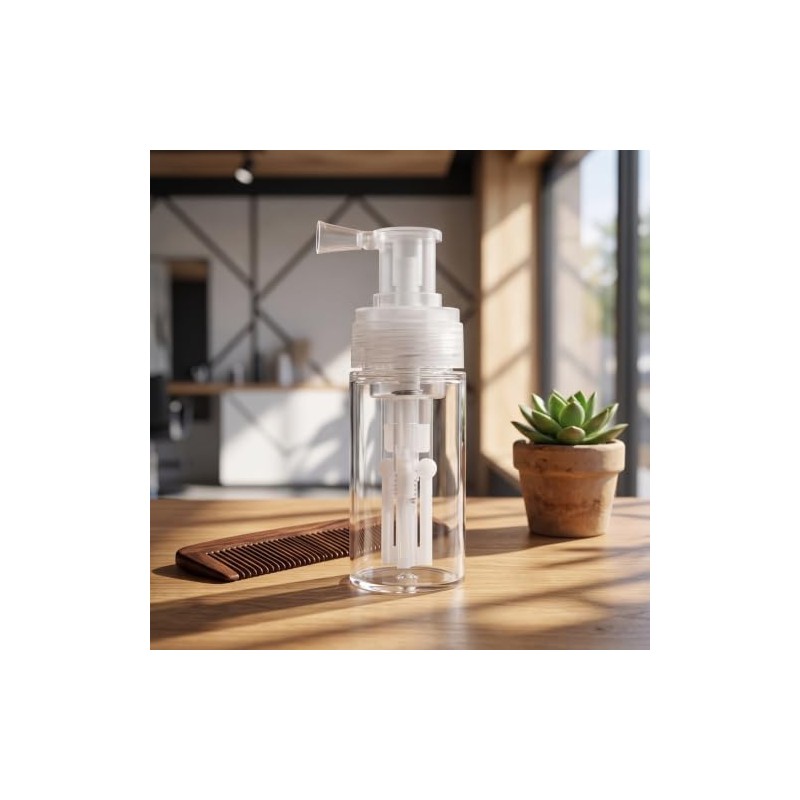NUOBESTY Botella Aplicadora de Polvo Seco 110ml, Envase Plástico Transparente
