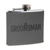 Groomsman Gift for Wedding - Groomsman Engraved Grey Leather Hip
