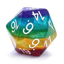 Bescon Jumbo Dice with 20 Sides, 1.5 Inch in Colorful Multilayer Design, 38 mm, Oversized D20 Dice, Large, Multilayer with Rich Colors