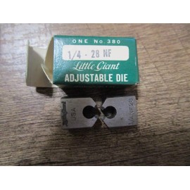 Greenfield NOS Greenfield Little Giant No. 380 Adjustable Die Set 1/4" - 28 TPI NF USA