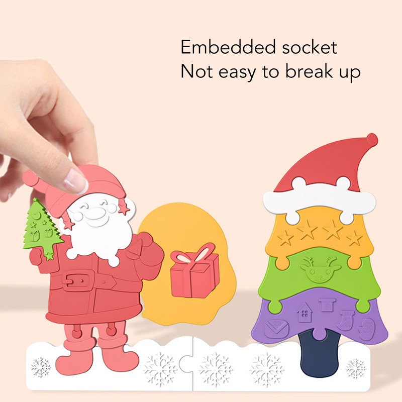 Christmas Jigsaw Puzzle Silicone Learning Educational Christmas Tree Puzzle Toy