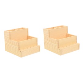 Baluue 2pcs Nail Tool Storage Box Double Pencil Holder for Manicure Tools Compact Home Organizer for Cosmetics Jewelry Strong Safe Design Space-saving Storage