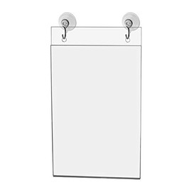 Marketing Holders 4âW x 6âH Window Mount Sign Holder with Suction Cups and Hanging Hooks Pack of 4 Announcements Frame Ad Picture Notice Warning Party Advertisement Prices Employee Signage