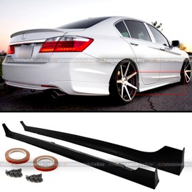 For 13-17 Honda Accord 4Dr JDM MD Style Unpainted Side Skirts Splitter Extension