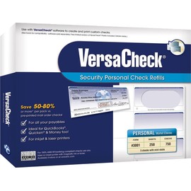 VersaCheck Secure Checks - 750 Blank Business or Personal Wallet Checks - Blue Premium - 250 Sheets Form #3001 - 3 Per Sheet