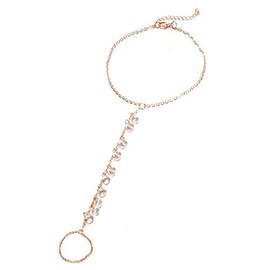 Sandal Chain Ankle Vintage Love Heart Ankle Bracelet Puffy Heart Toe Ring Anklet Heart Toe Link Chain Anklet Jewelry for Women and (Golden, One Size)